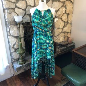 DONATED Sexy High Low Hem Resort/ Yacht/ Festival/ Boho/ Beach Dress w Cutaway